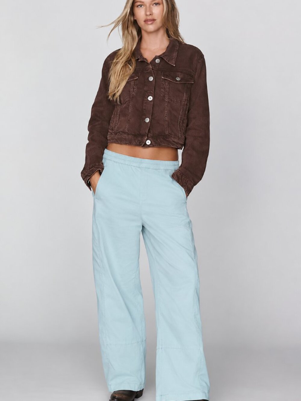 Anthropologie-Pilcro - Izzie Relaxed Pull on Barrel Pants - Robin's Egg Blue - M